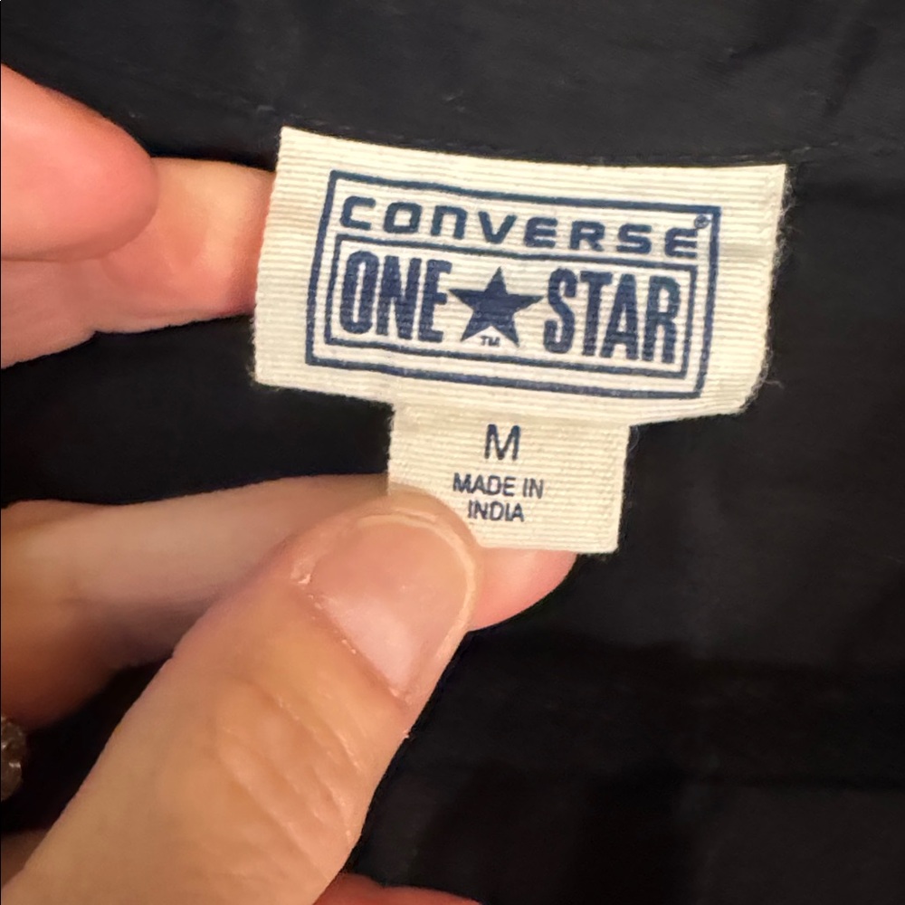 Converse One Star Black 100% Cotton Long Blouse - Picture 2 of 8
